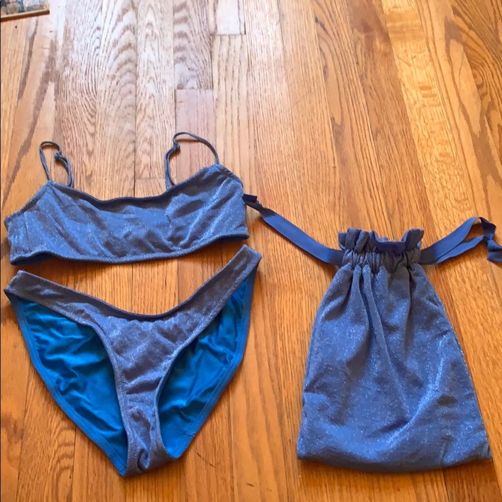 Light blue sparkly bikini — cheeky bottoms